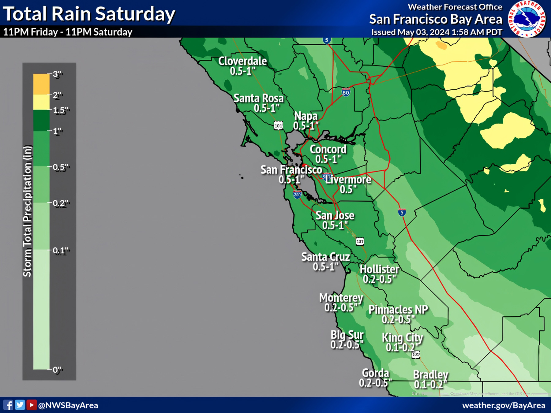 Rain headed for Bay Area early Saturday - The Almanac